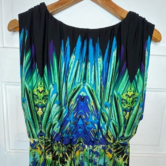 Fenn Wright Manson Green Blue Black Multi Color Sleveless Dress - Picture 3 of 8